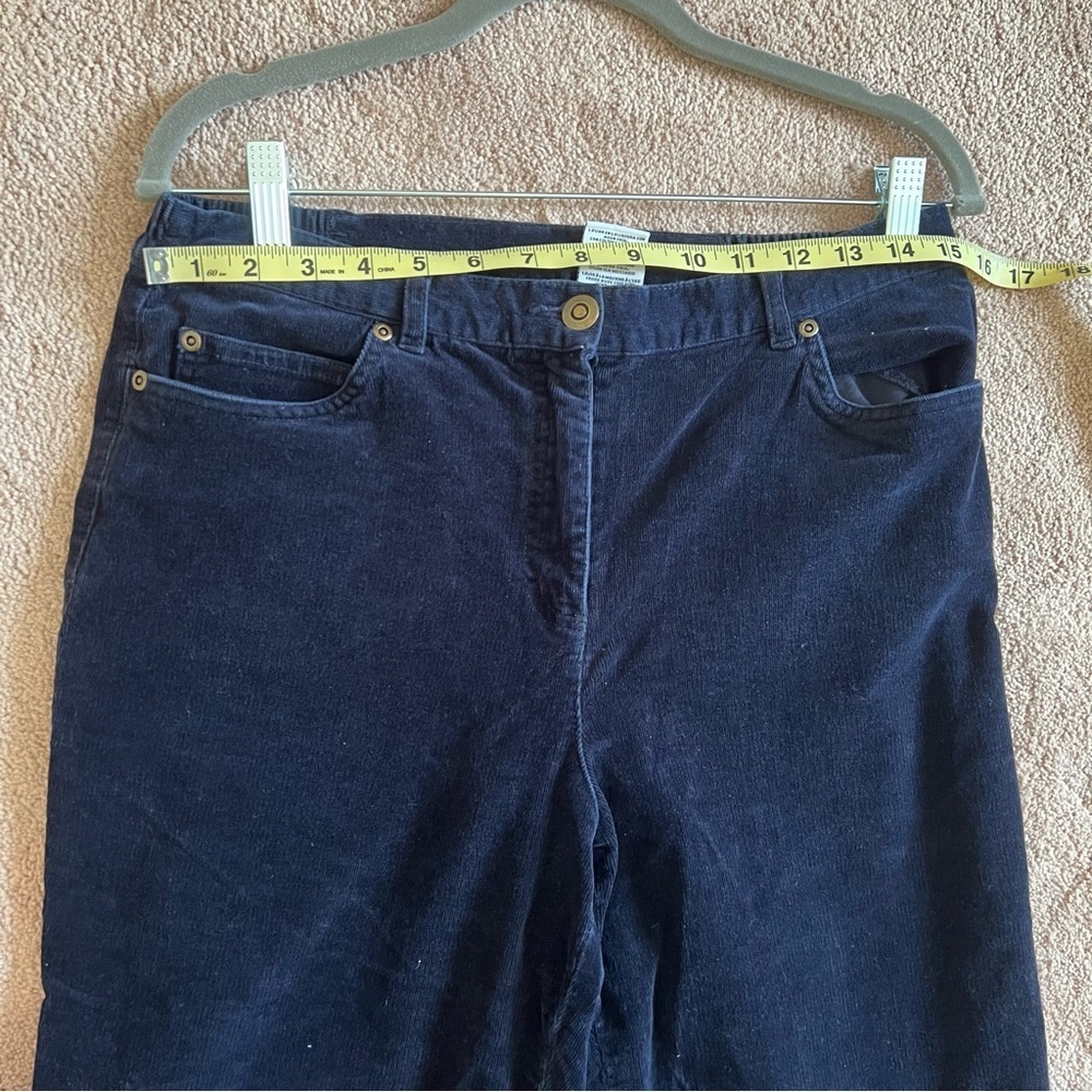🛍️Ruby Rd. Women Straight Leg Corduroy Pants Navy Blue sz 8 Cotton Work Gorpcore - Picture 11 of 13